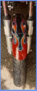 'Flame Job' - acrylic enamel, airbrushed & pinstriped